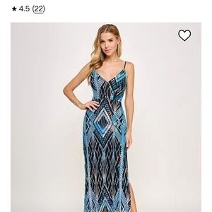 Sequin side-slit gown
